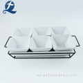 Modern Square Geschirr Abendessen Mini Keramik Suppe Salat Teller Sets